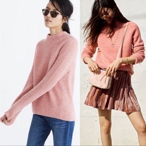 Madewell Northfield Mockneck Wool Sweater Poinsettia